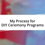 My Process for DIY Ceremony Programs