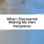 What I Discovered Making My Own Hairpieces