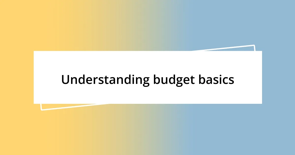 Understanding budget basics