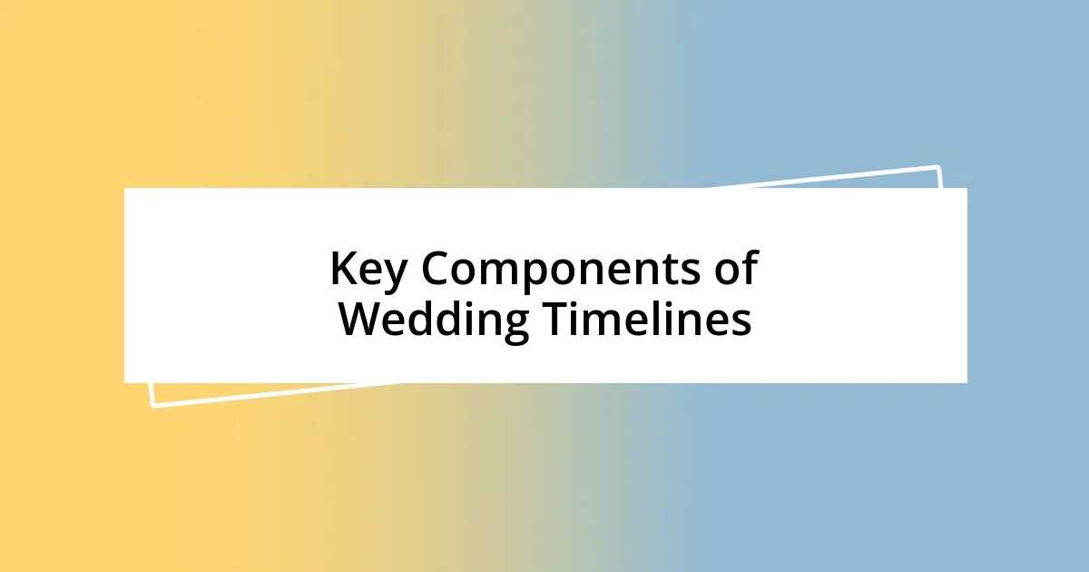 Key Components of Wedding Timelines